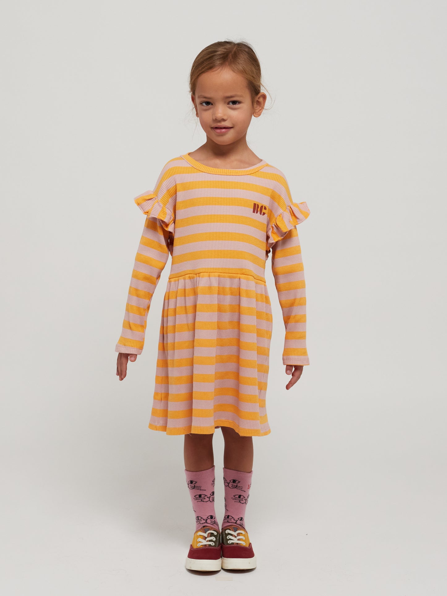 Ruffel Dress | HORIZONTAL STRIPES
