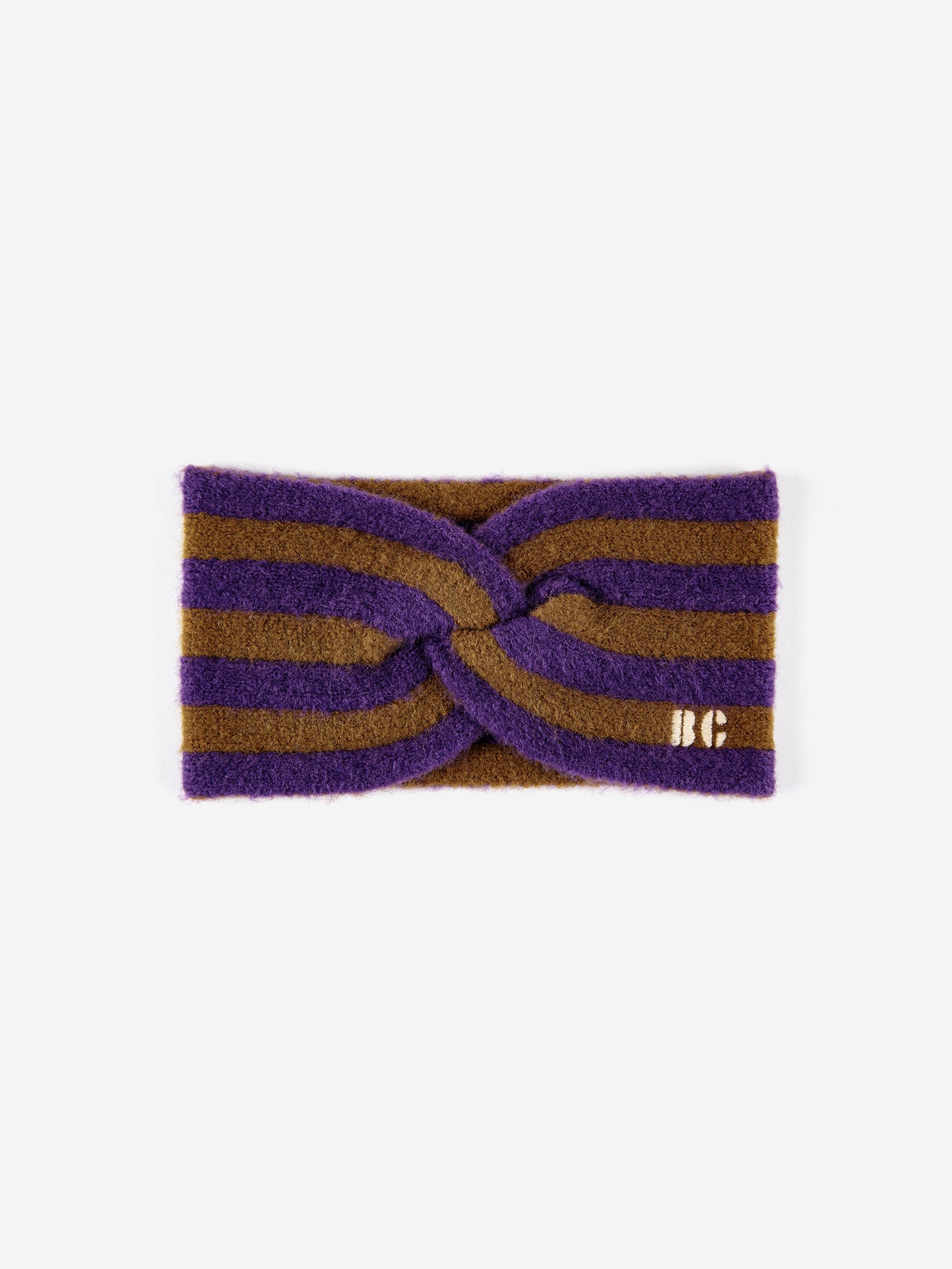 Striped Knitted Headband / Stirnband | KHAKI