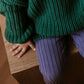 Knitted Leggings Big Rib | VIOLET
