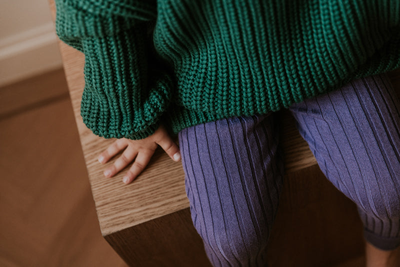 Knitted Leggings Big Rib | VIOLET