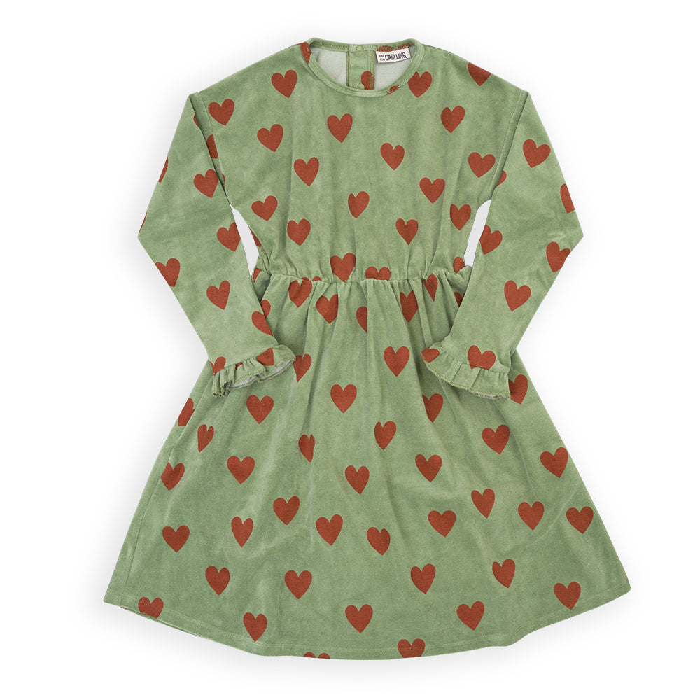 Velvet Skater Dress with Ruffles | HEARTS