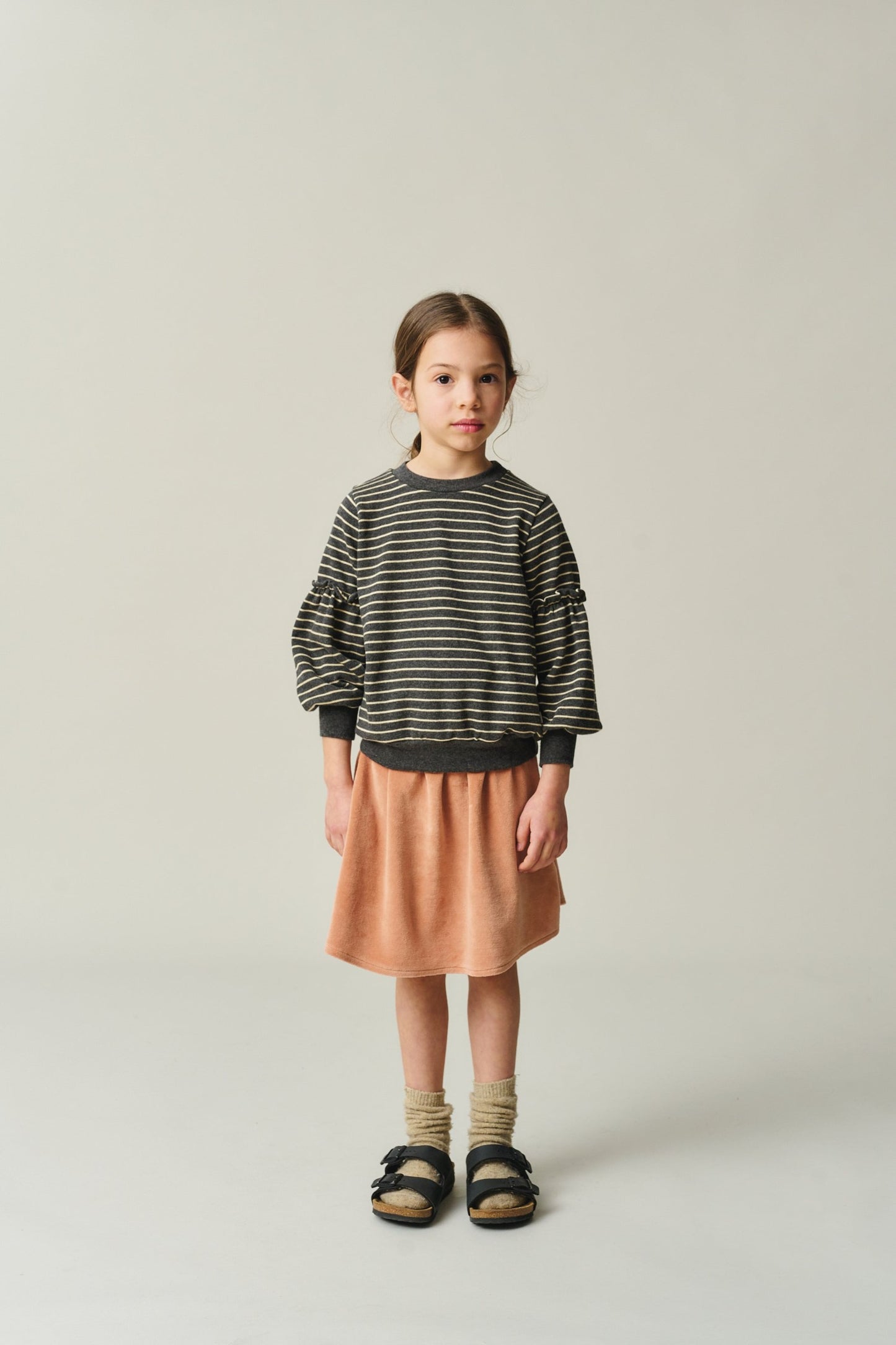 Stripe Puff Sweatshirt | PINK-STONE