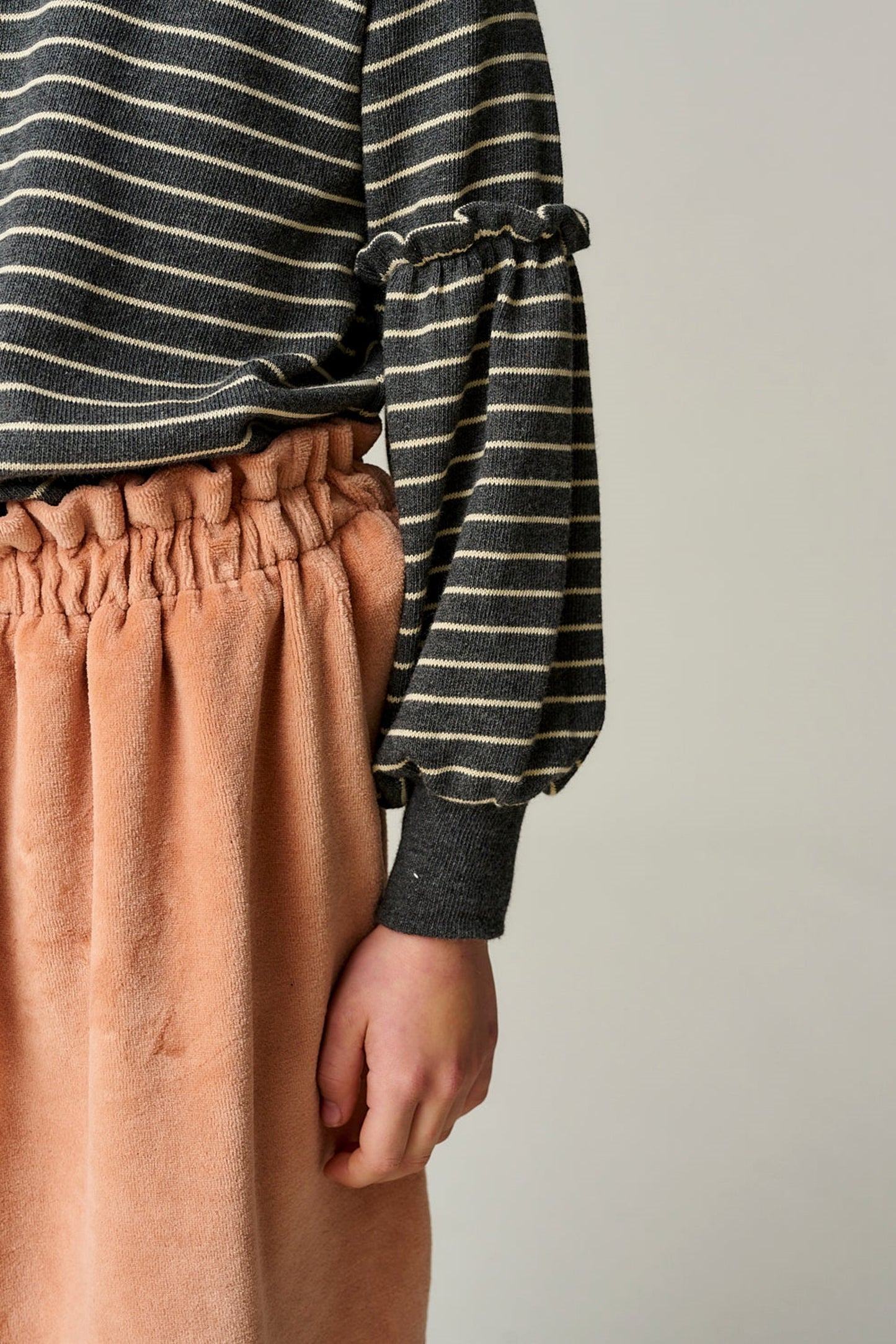 Stripe Puff Sweatshirt | PINK-STONE
