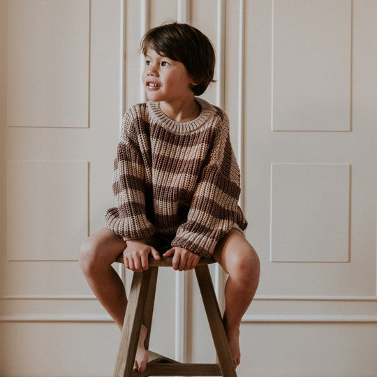 Chunky Knitted Sweater | DUST STRIPES