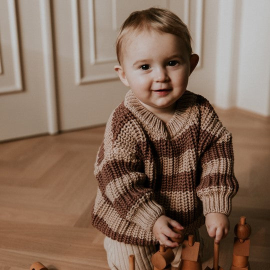 Chunky Knitted Sweater | DUST STRIPES