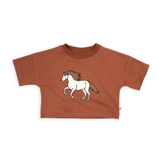 Cropped Crewneck T-Shirt | WILD HORSE