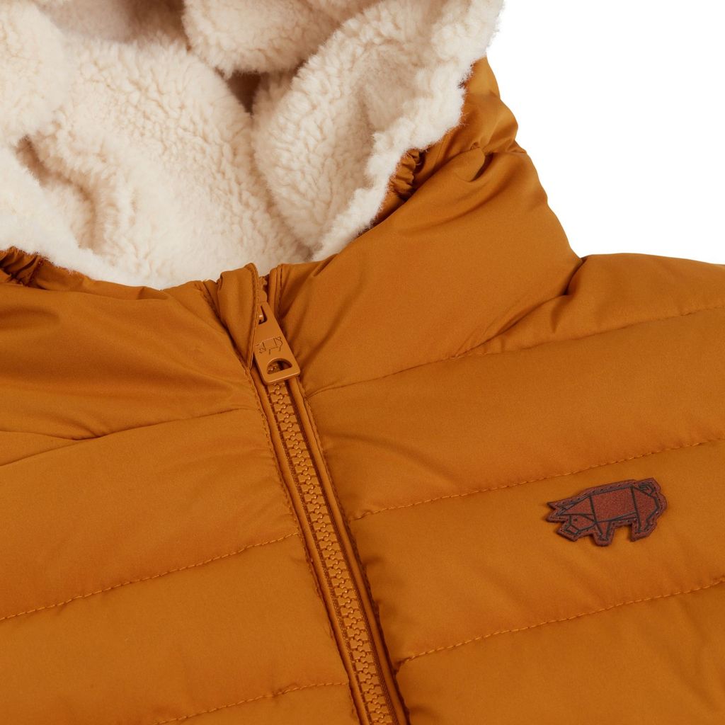 EcoReversible Sherpa Puffer Vest - OCHRE | BISCUIT