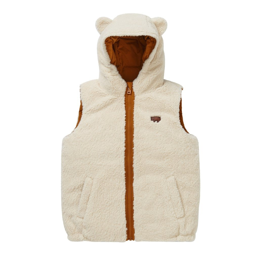 EcoReversible Sherpa Puffer Vest - OCHRE | BISCUIT
