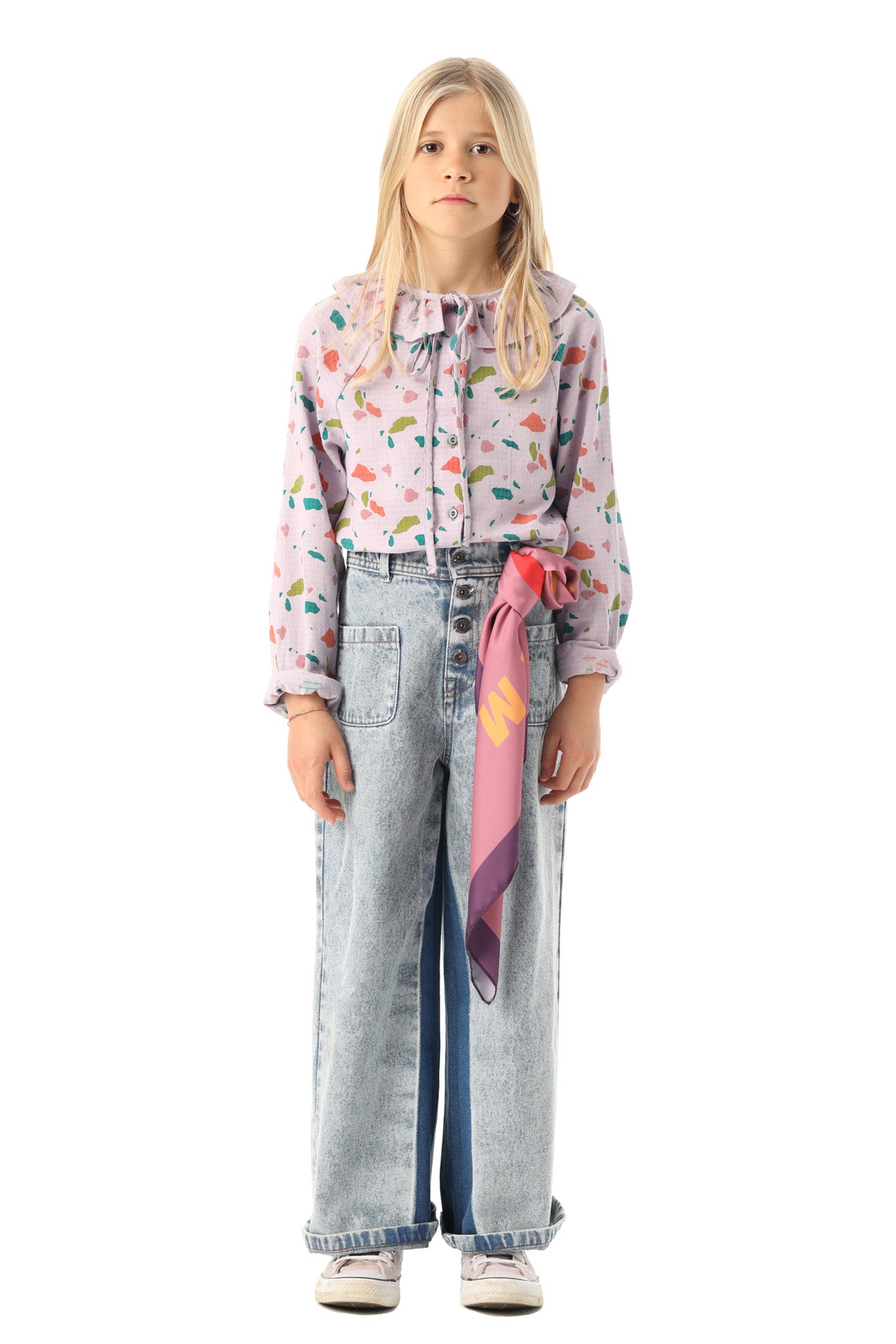 Blouse Round Collar | LILAC TERRAZZO