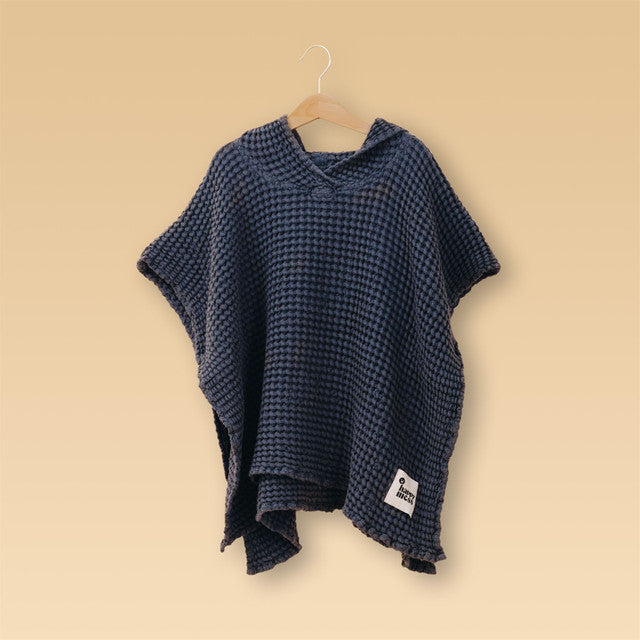 Waffle Badeponcho / Bath Towel | Blueberry