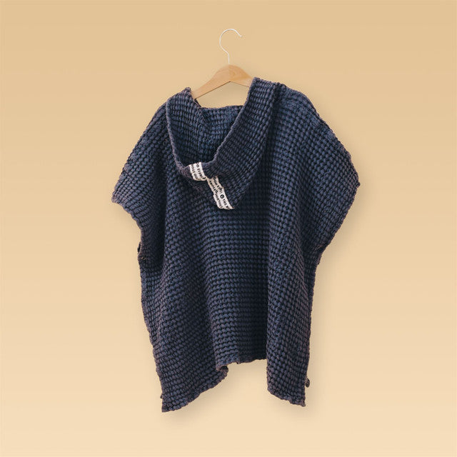 Waffle Badeponcho / Bath Towel | Blueberry