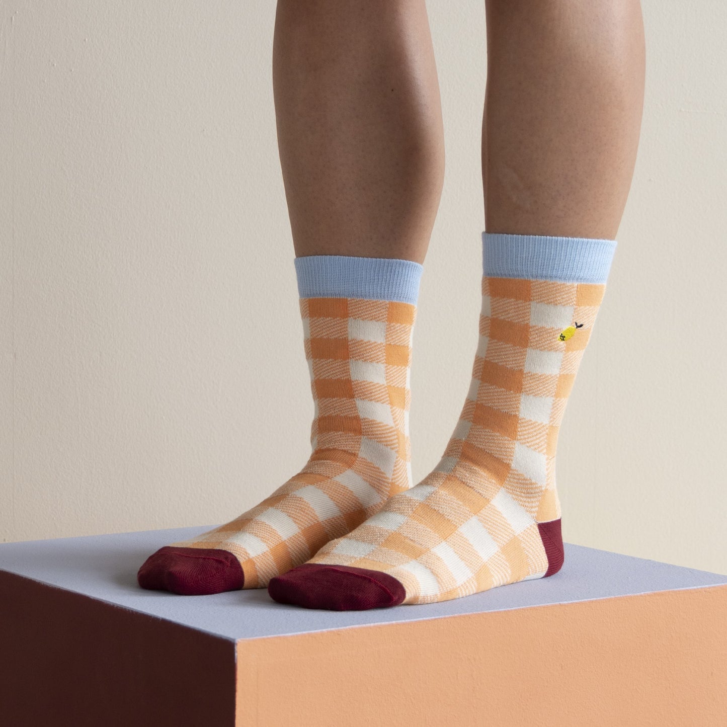 Socken "Gingham" | Berry Swirl + Cherry Red