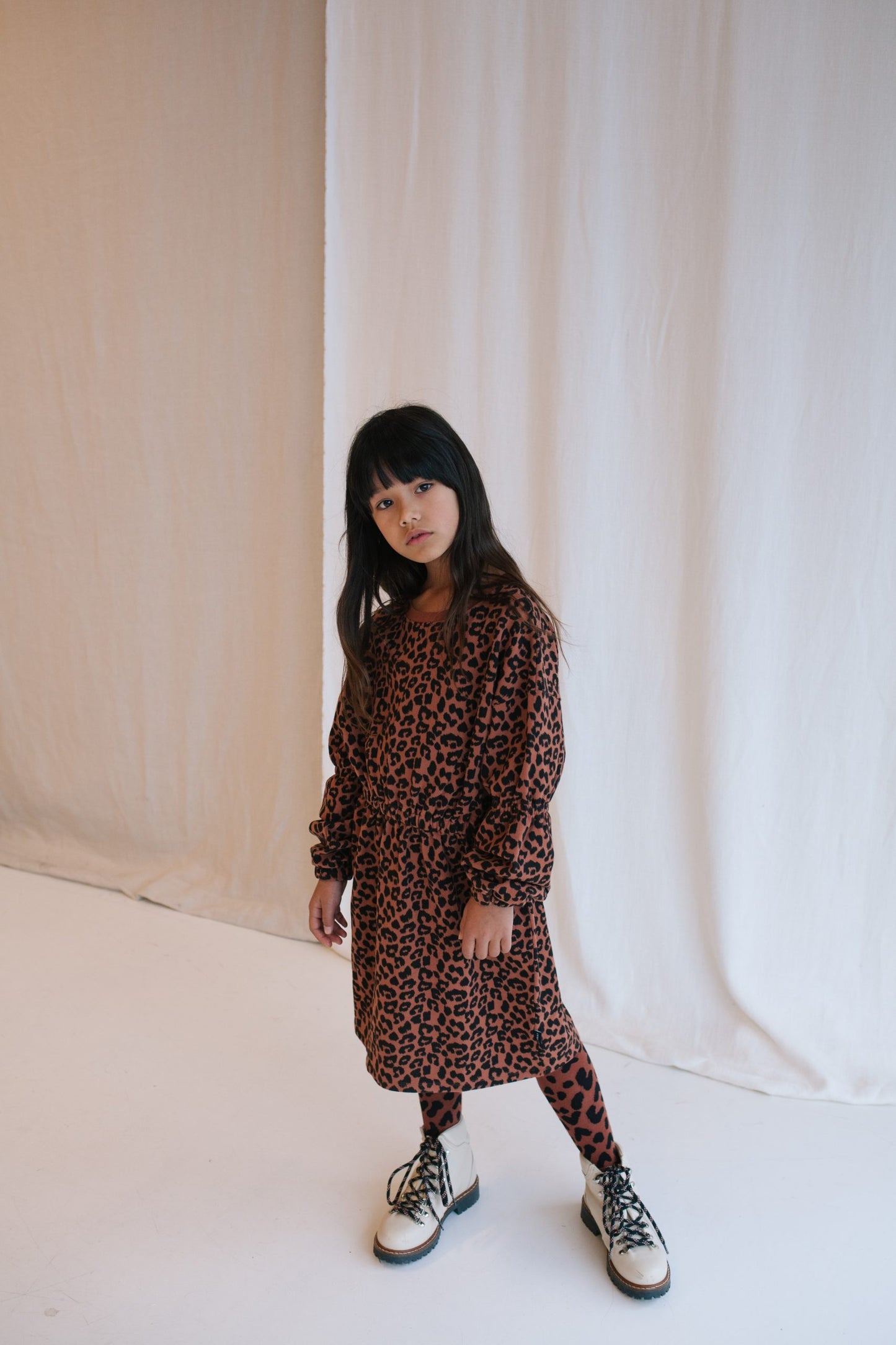 Sweat-Kleid "Leopard" | Rustic Brown