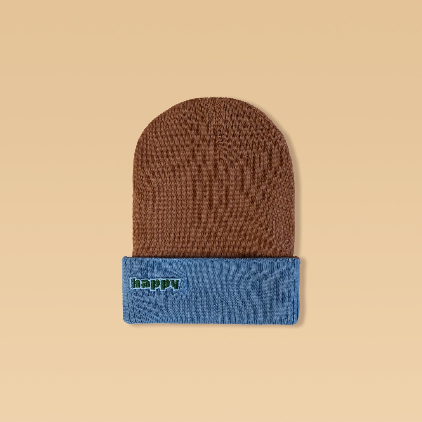 Reversible Merino Beanie | BLUE CARAMEL