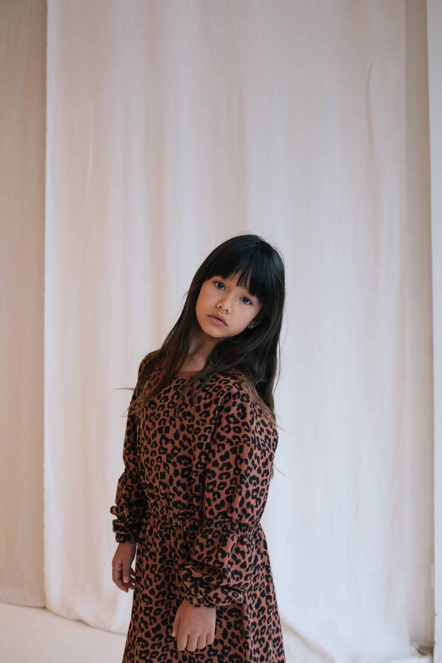 Sweat-Kleid "Leopard" | Rustic Brown