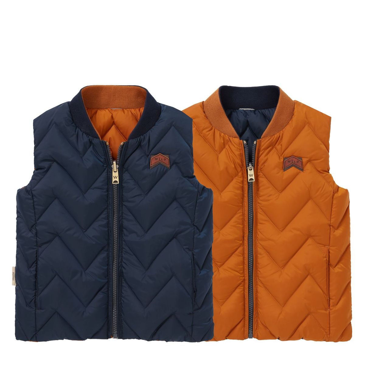 WILD EcoReversible Bomber Vest - Honey | Navy