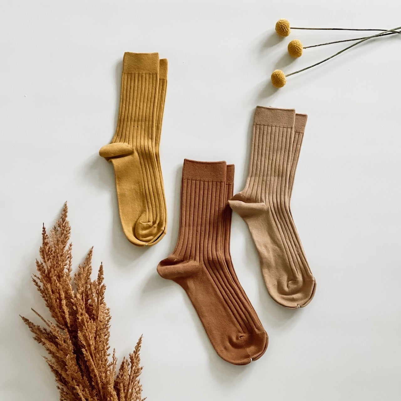 Ribbed Socks - Mustard
