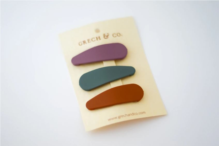 Matte Haarclips Set | Fern, Spice, Burlwood