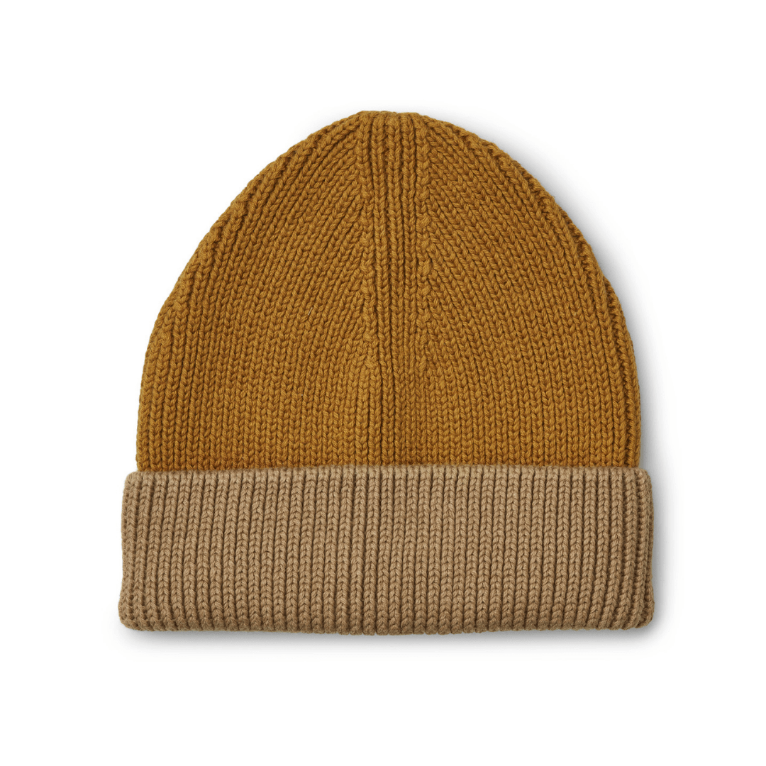 EZRA Rib Beanie | Golden Caramel/Oat Mix