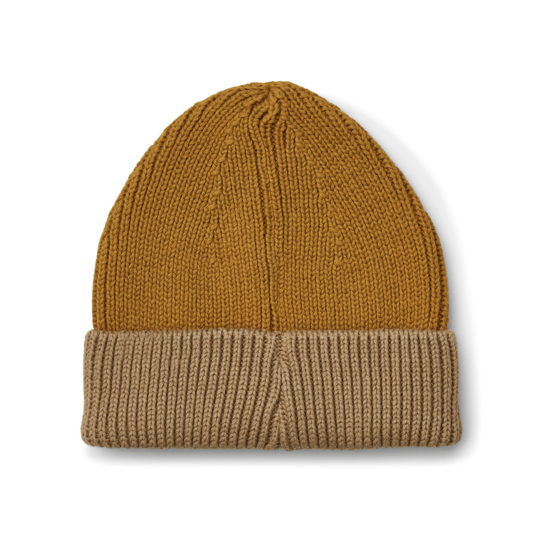 EZRA Rib Beanie | Golden Caramel/Oat Mix