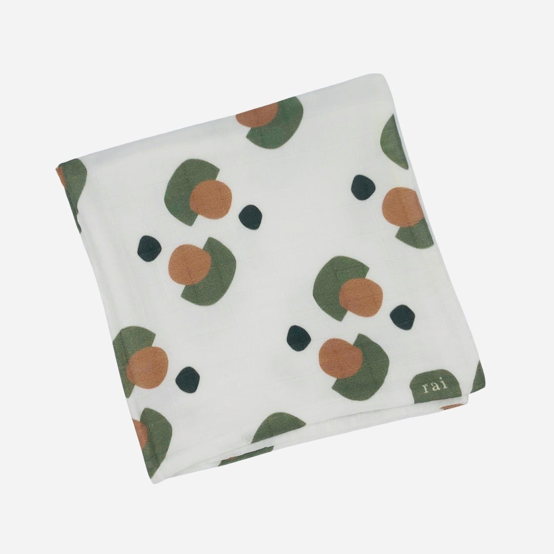 Organic Muslin Cloth - Green Mushroom