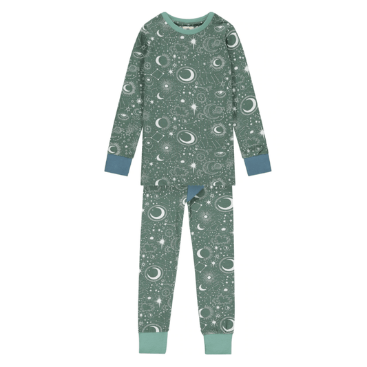 SLIM JYMS Kids Pyjamas | NIGHT SKY GREEN