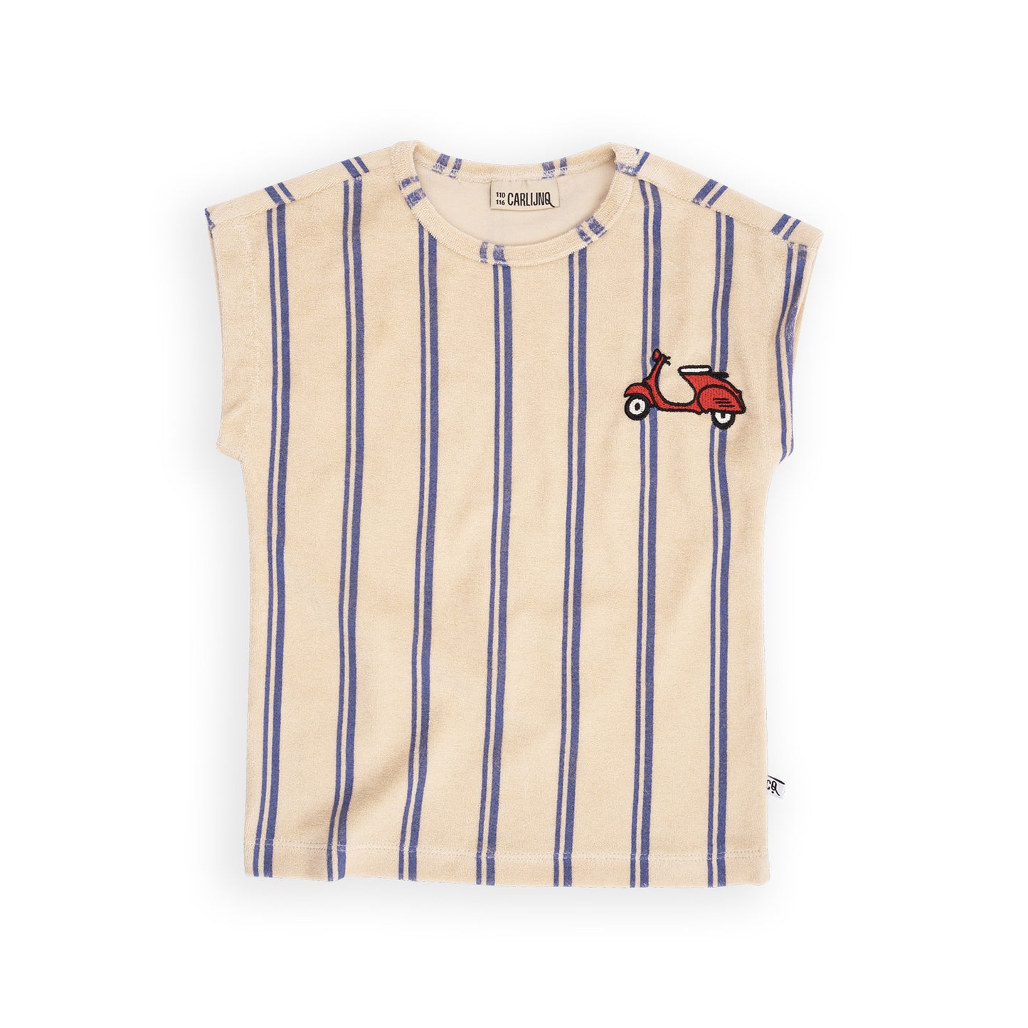 Frottee Top mit Stickerei | STRIPES BLUE