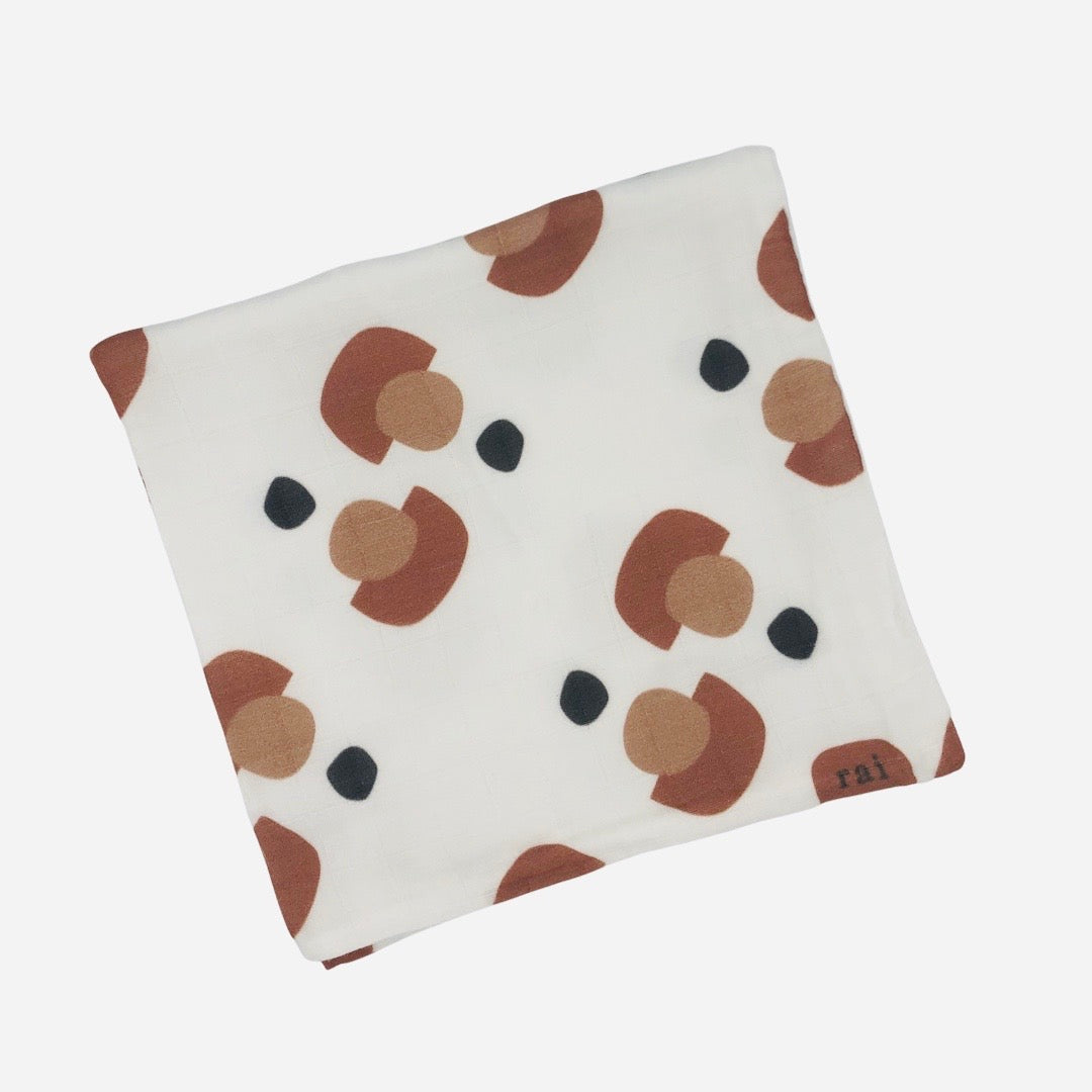 Organic Muslin Cloth - Terracotta Mushroom