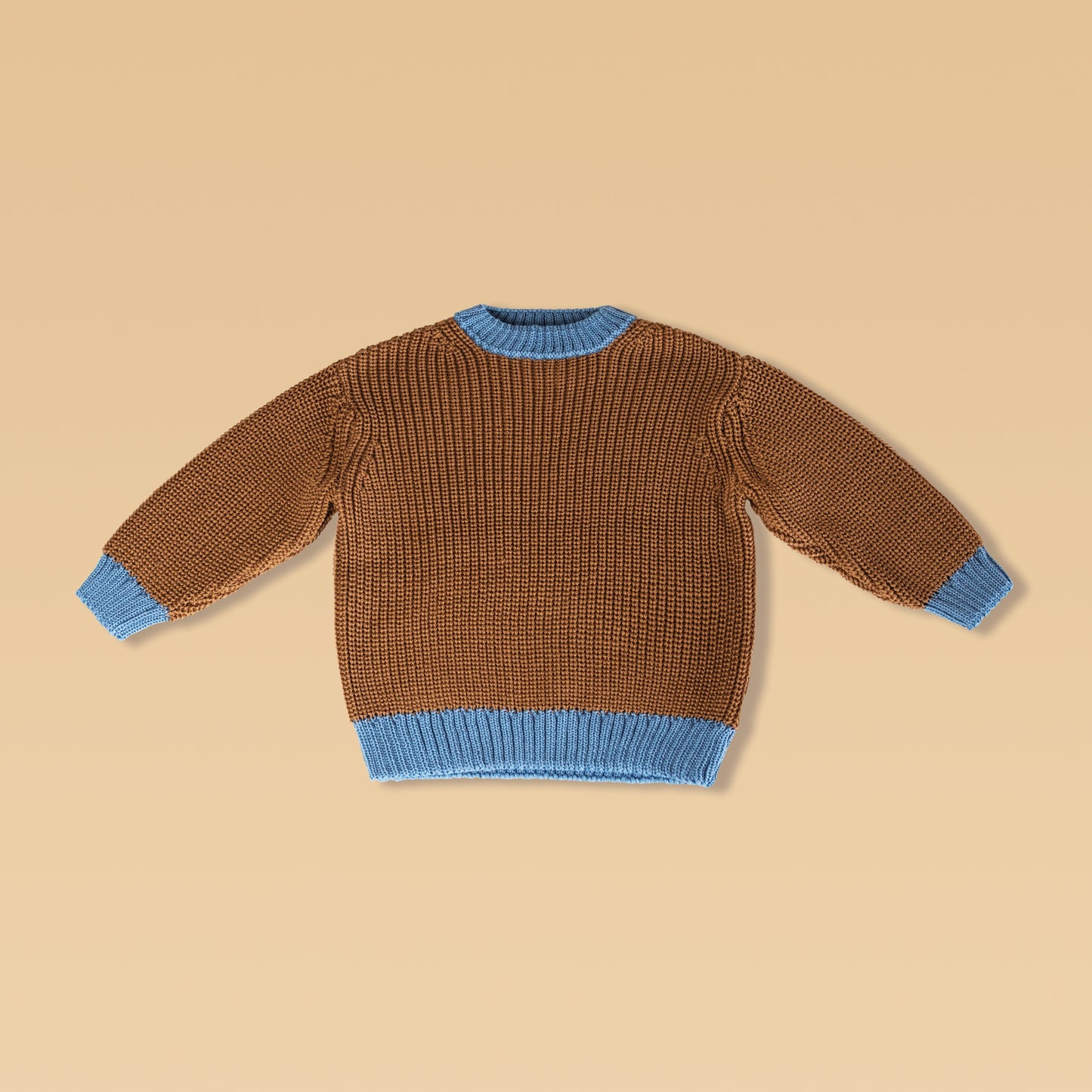 Chunky Merino Wool Sweater | BLUE CARAMEL