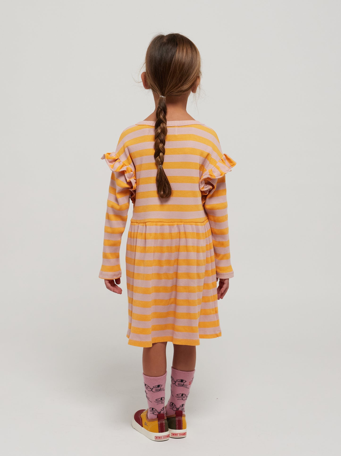 Ruffel Dress | HORIZONTAL STRIPES