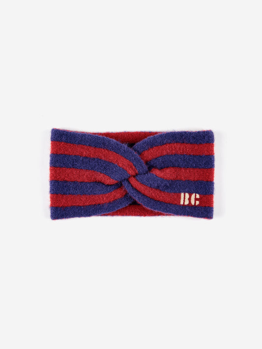 Striped Knitted Headband / Stirnband | RED