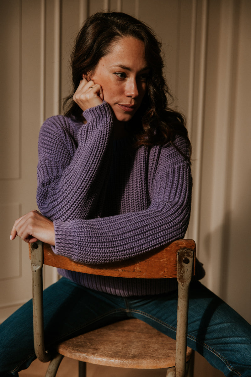 MOM Chunky Knitted Sweater | VIOLET