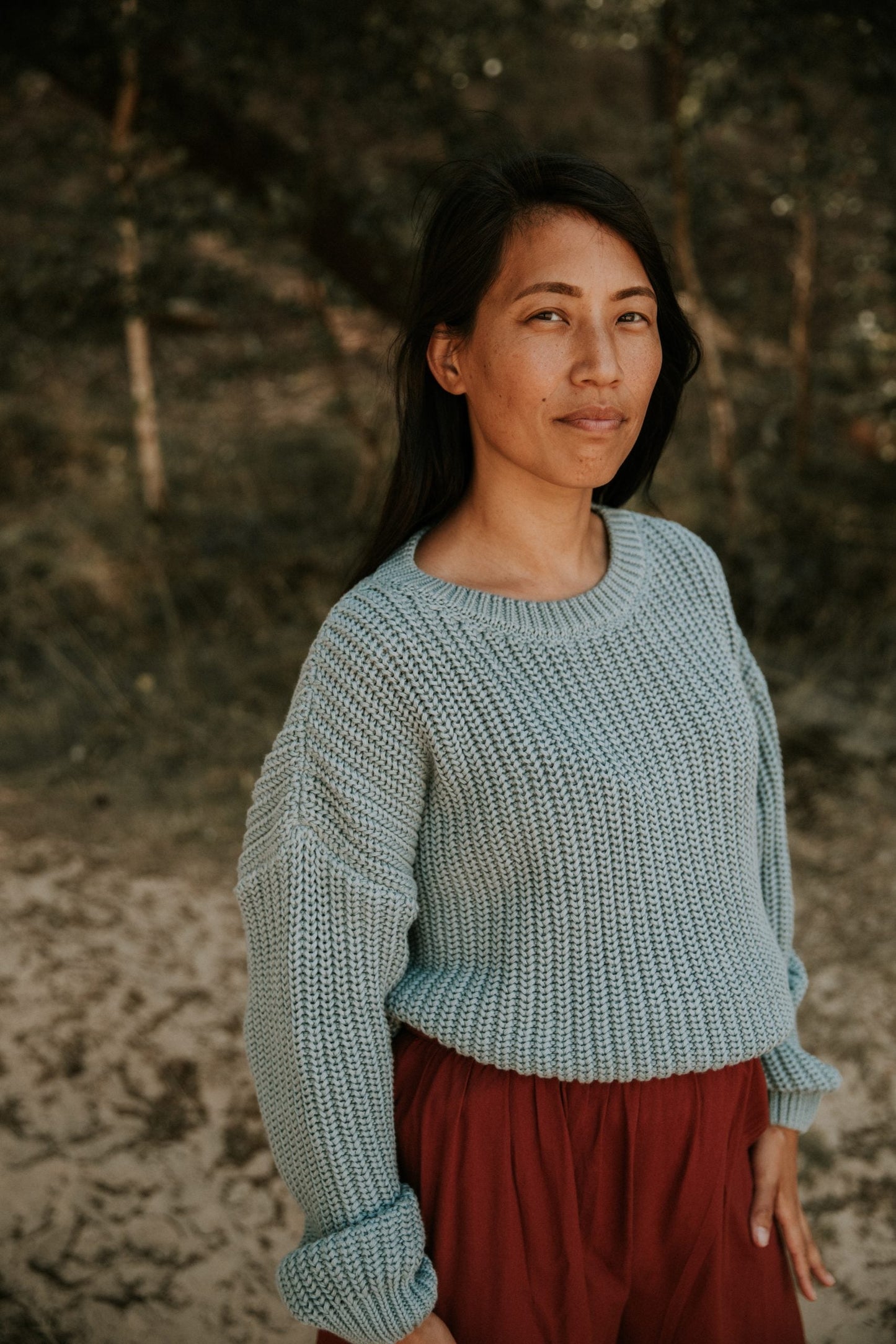 MOM Chunky Knitted Sweater | OCEAN