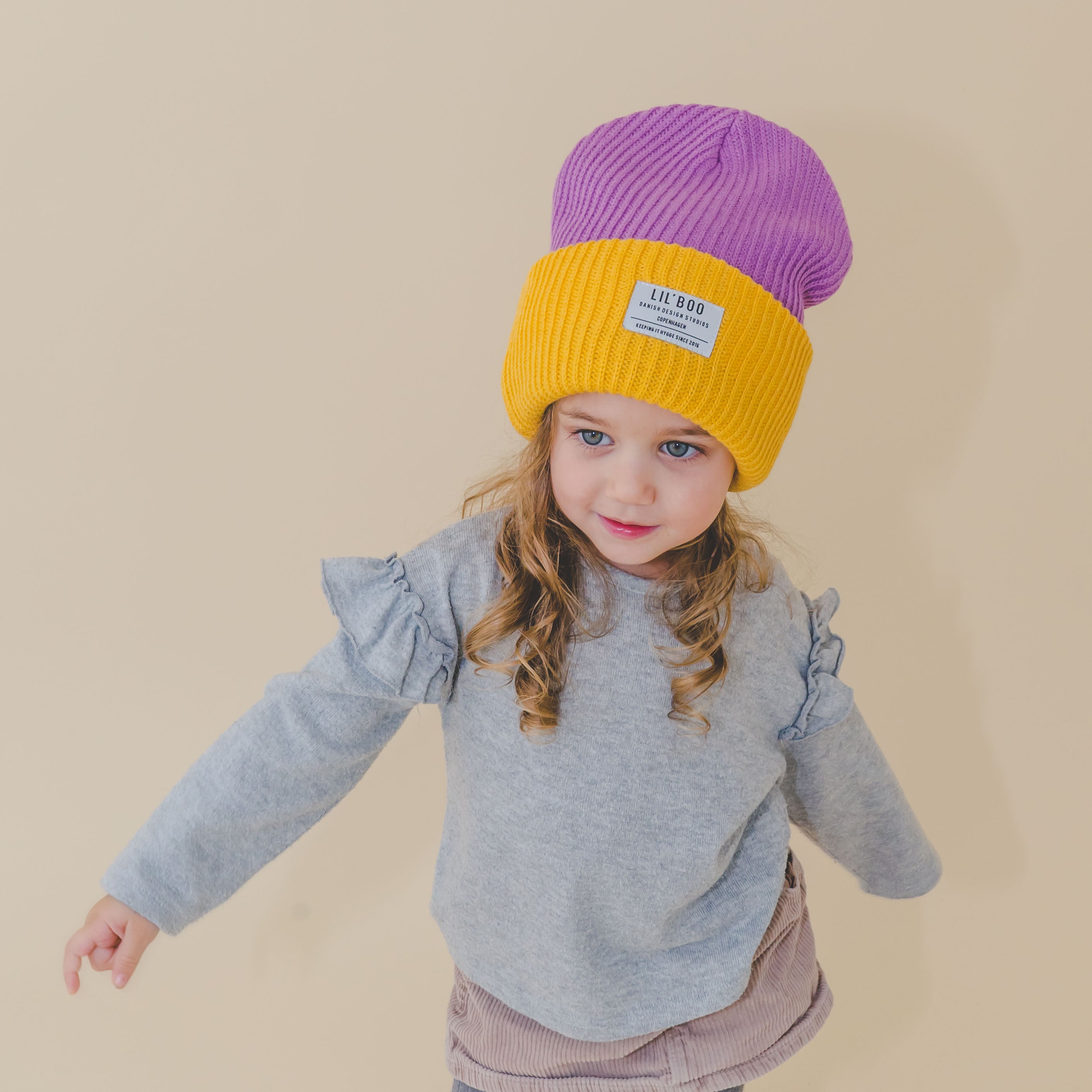 BLOCK HYGGE Beanie | Purple/Yellow