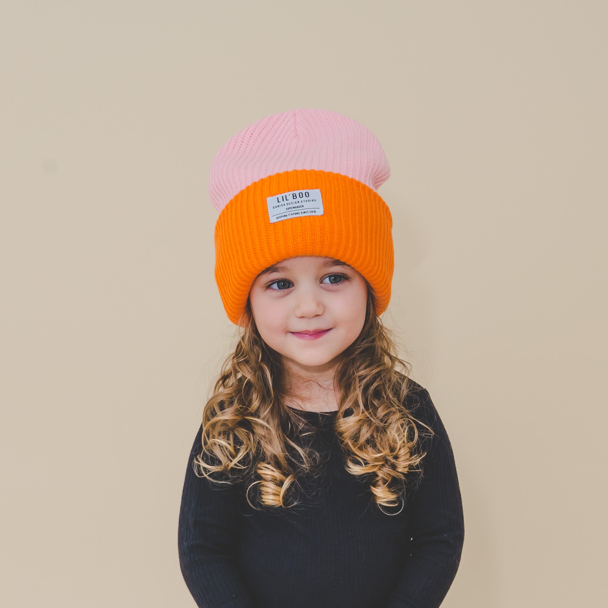 BLOCK HYGGE Beanie | Pink/Orange