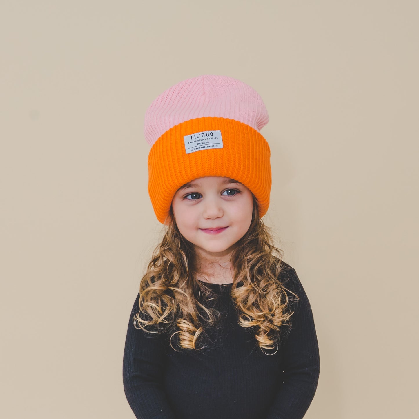 BLOCK HYGGE Beanie | Pink/Orange