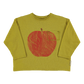 Long Sleeve T-Shirt | OLIVE GREEN APPLE PRINT