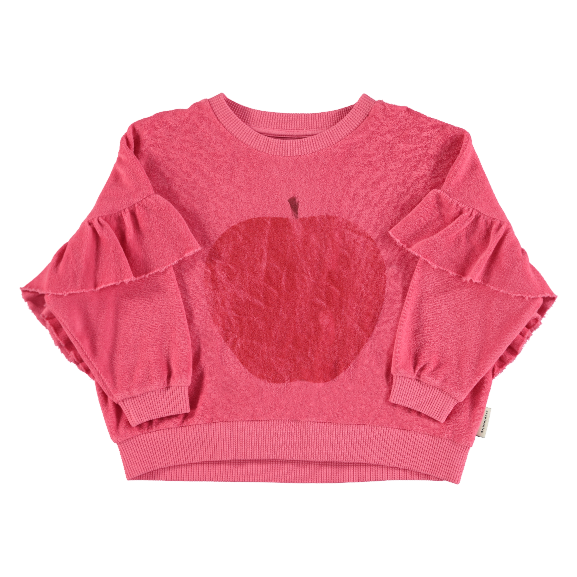 Terry Sweatshirt | STRAWBERRY PINK APPLE PRINT