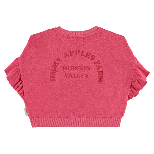 Terry Sweatshirt | STRAWBERRY PINK APPLE PRINT