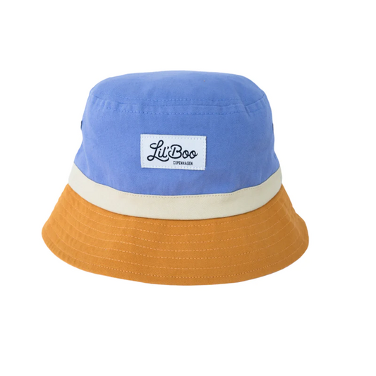 Block Bucket Hat | CARAMEL / DUSTY BLUE
