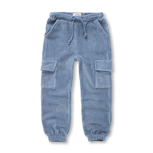 Cargo Sweatpants Velvet Rib | SHADOW BLUE