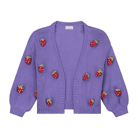 Knit Cardigan | PURPLE BERRY 3D