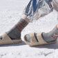 PRE-ORDER: ADULT | EVU Fleece Sandals / Hausschuhe - LATTE