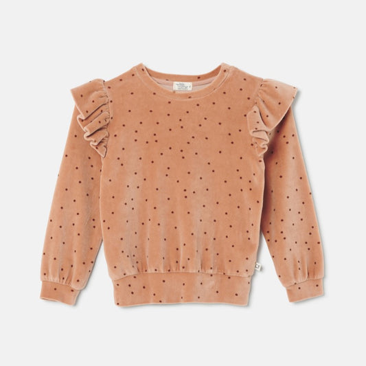 Polka Dot Velour Sweatshirt | PINK