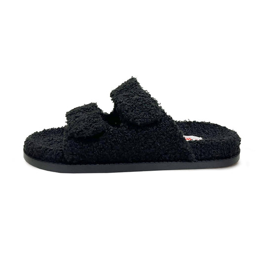 PRE-ORDER: ADULT | EVU Fleece Sandals / Hausschuhe - BLACK