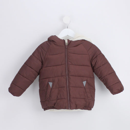 Pre-loved (Vegane) Daunen / Teddy Jacke - Wendbar (3/4Y)