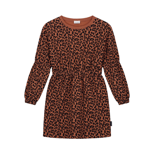 Sweat-Kleid "Leopard" | Rustic Brown