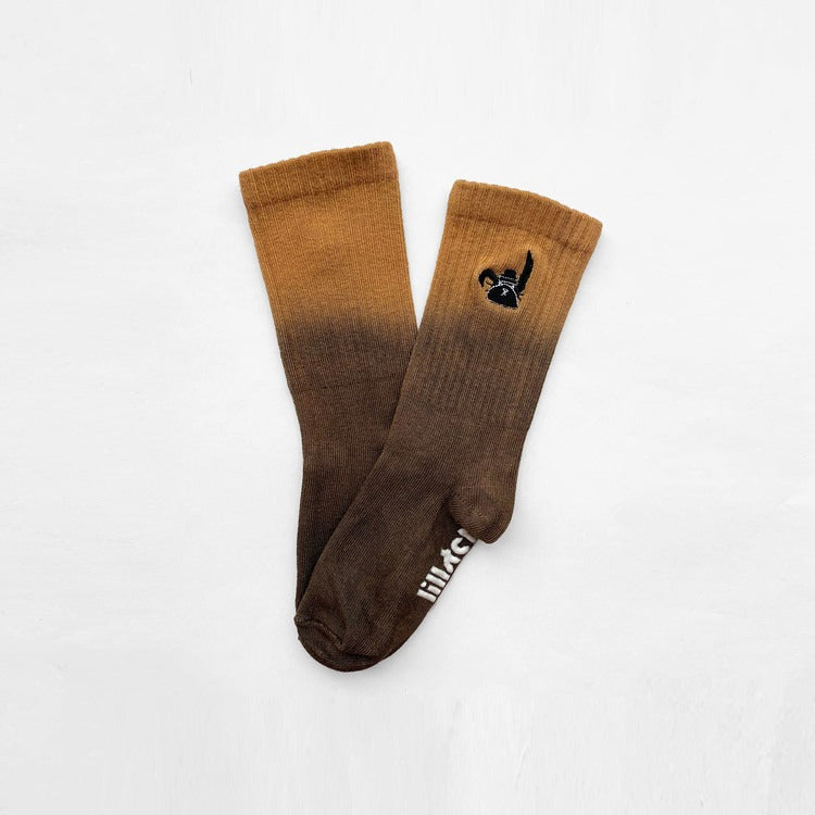 Retro Socks | "BROWNIE DIP-DYE"
