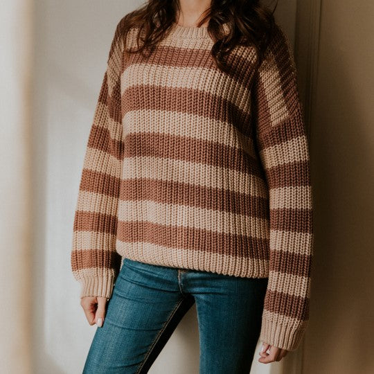 MOM Chunky Knitted Sweater | DUST STRIPES