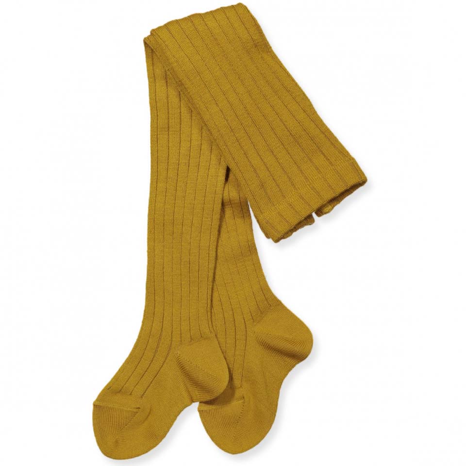 Ribbed Tights - Mustard